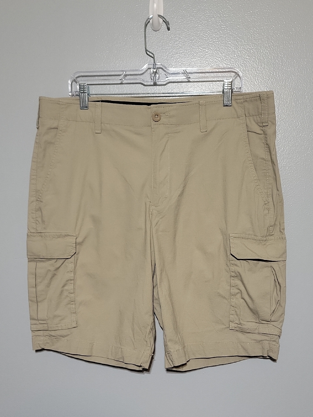 Apt 9 Mens Premier Flex Waistband Cargo Tan Hiking Outdoor Utility Shorts Sz 38